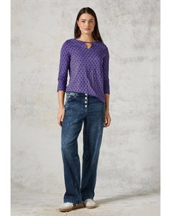 Топ с длинными рукавами MIT CUT OUT, фиолетовый Cecil