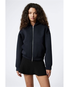 Толстовка с капюшоном свободного покроя на молнии, синий Weekday