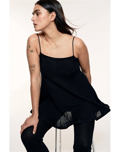 Майка из смесового шелка, черный H&m