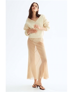 Длинная юбка-сетка, бежевый H&m