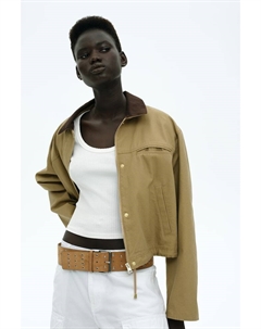 Футболка в рубчик с отделкой пико, белый H&m