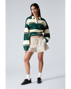 Широкие шорты с эффектом потертости, бежевый Weekday