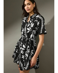 Платье-рубашка REGULAR FIT - MINI BRODERIE SHORT SLEEVE TIE WAIST, черный Next