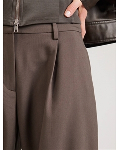 Широкие брюки со складкой спереди Dara, темно-коричневый Weekday