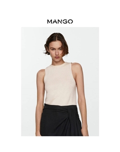 Женская майка с круглым вырезом и эластичным подолом, темно-синий Mango