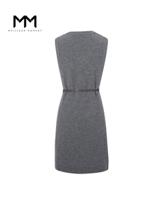 Шерстяной длинный свитер без рукавов, серый Mai meng