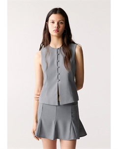 Жилет ROUND NECK , серый Pull & bear