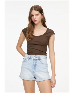 Джинсовые шорты MOM , деним Pull & bear