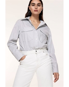 Обтягивающая поплиновая блузка, мультиколор H&m