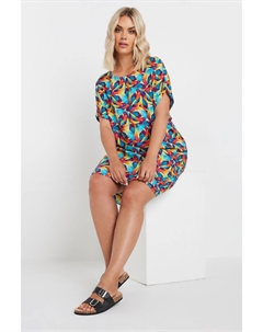 Платье туника с абстрактным принтом, красный Yours curve