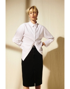 Джинсовая юбка длиной до колена, черный H&m