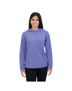 Женский велюровый пуловер с капюшоном York в рубчик, цвет Iris Denim Zeroxposur