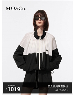 Куртка 2024 с воротником-стойкой на шнурке, черный Moco