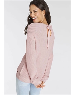 Вязаный свитер с бантом, розовый Laura scott