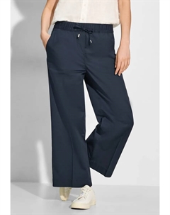 Брюки из ткани, завышенная талия, синий Cecil