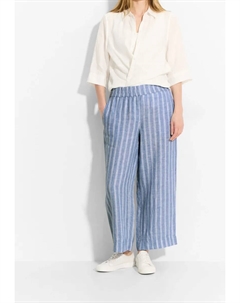 Льняные брюки "NEELE" с полосками-кюлотами, цвет Linen Chambray Blue Cecil