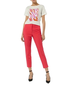 Костюмные брюки со складками из вискозы, красный Comma,