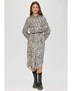 Платье-рубашка MIT ALL-OVER-PRINT, бежевый Qs
