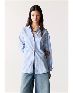Блузка на пуговицах STRIPED OVERSIZE, светло-голубой Pull & bear