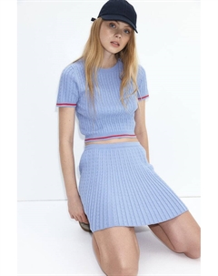 Рубашка с узором «косы», синий H&m