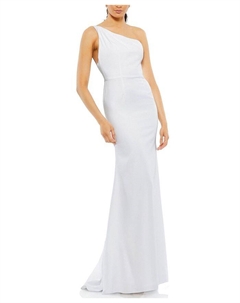 Платье-русалка из джерси на одно плечо, белый Mac duggal