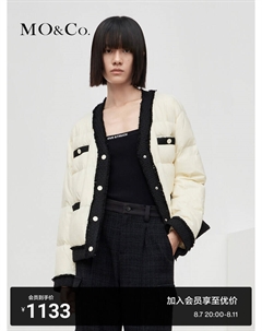 Короткий женский пуховик в клетку, черный Moco