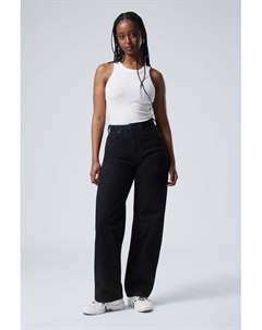 Джинсы Halo Curve с высокой талией и широкими штанинами, черный Weekday