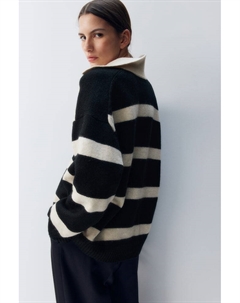 Тонкий вязаный свитер с воротником, мультиколор H&m