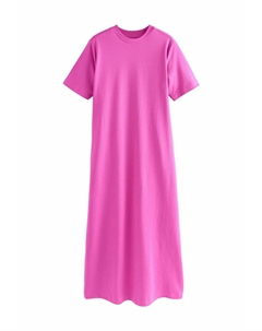 Платье макси HEAVYWEIGHT SHORT SLEEVE CREW NECK, розовый Next