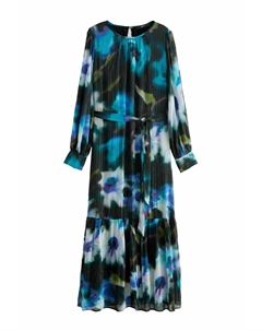 Платье макси REGULAR FIT-LONG SLEEVE CRINKLE TIE, синий Next