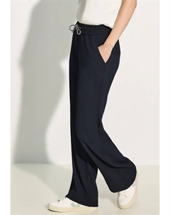 Брюки из ткани "NEELE", с широкими штанинами и эластичным поясом, синий Cecil