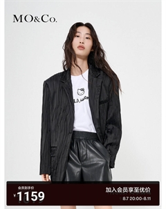 Пиджак плиссированный свободный, черный Moco