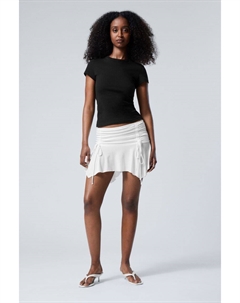 Мини-Юбка со сборками, белый Weekday