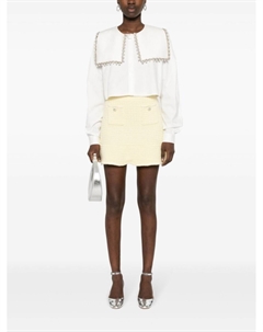 Юбка с баской и пайетками, желтый Self-portrait