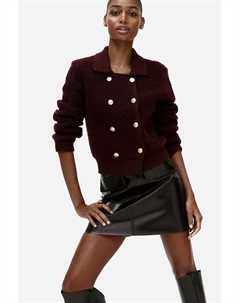 Двубортный кардиган букле, красный H&m