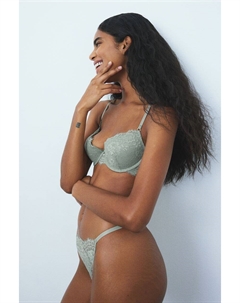 Кружевной бюстгальтер пуш-ап деми, зеленый H&m