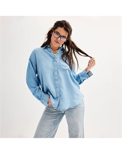 Рубашка оверсайз с длинными рукавами для юниоров, цвет Light Wash Chambray So
