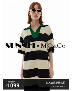 Платье вязаное MO&Co Sunnei в контрастную полоску, белый / черный Moco