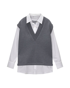 Блуза, цвет Anthracite/White Pull & bear