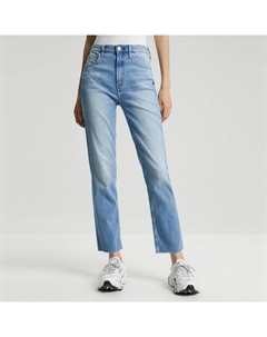 Джинсы прямые женские Jeans с высокой талией, светло-голубой Calvin klein