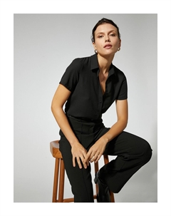 Базовая рубашка с коротким рукавом, черный Koton