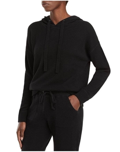 Пуловер, кашемировая толстовка с капюшоном, черный C by bloomingdale's cashmere