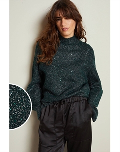 Свитер с длинными рукавами высоким вырезом и пайетками, зеленый Next