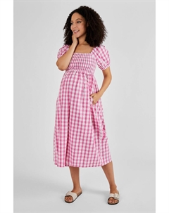 Платье для беременных миди со сборками, розовый Jojo maman bébé
