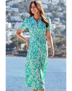 Платье-Рубашка с узором пейсли и драпировкой спереди, зеленый Sosandar