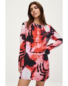 Мини-Платье-Колонна с длинными рукавами, розовый Next