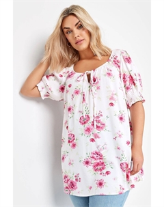Топ с цветочным принтом, розовый Yours