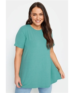 Рубчатая футболка, синий Yours