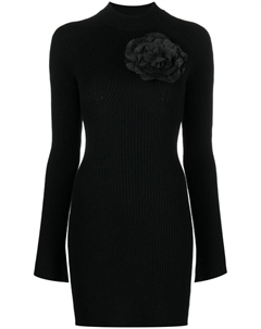 Шерстяное платье мини с вырезом, черный Blumarine