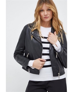 Кожаная байкерская куртка, черный Guess